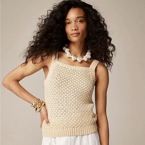 NEW Jcrew Basket Stitch Sweater Tank size XS Buff Clay